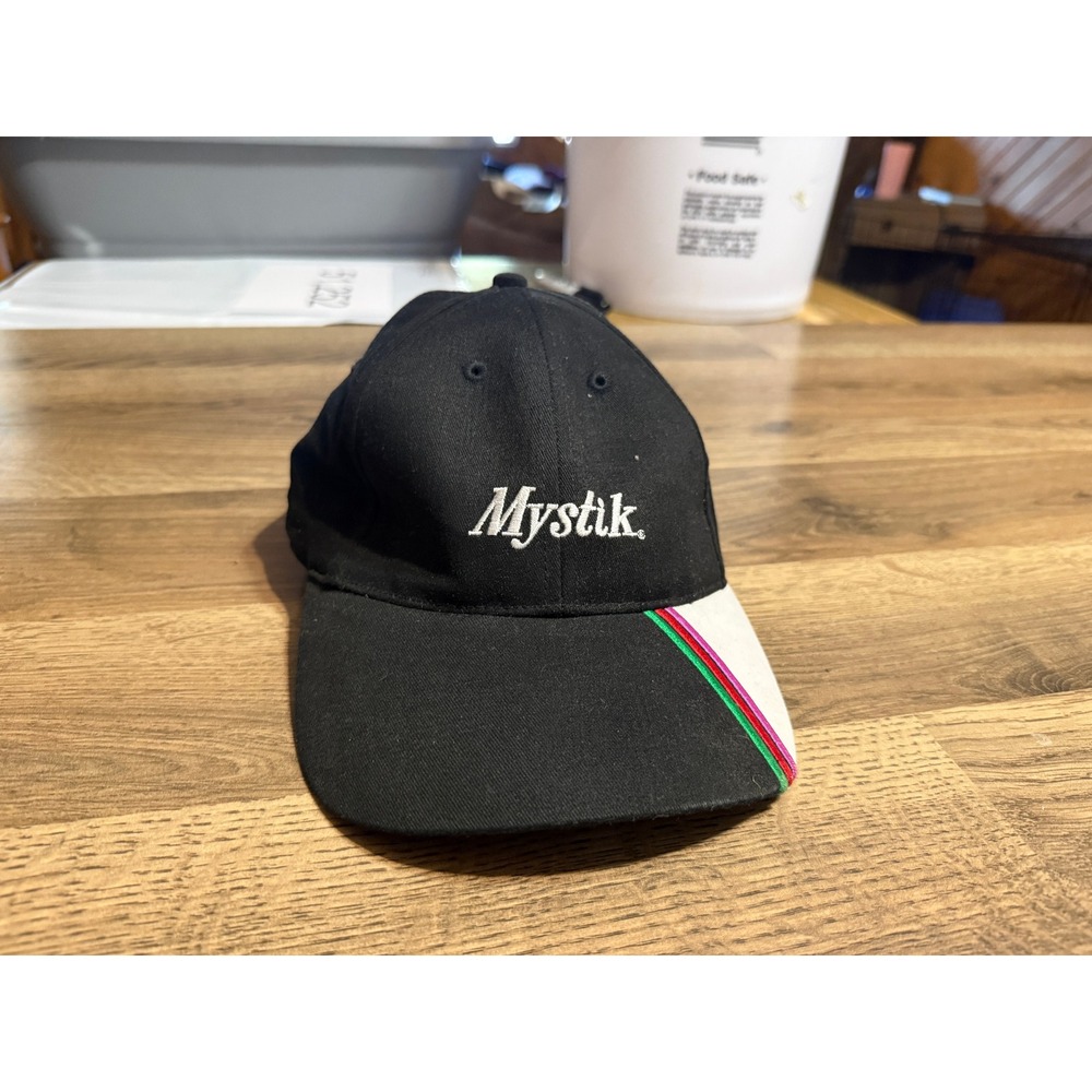 Mystik Lubricants Hat Mens Size OSFA Black Baseball Cap Embroidered Logo